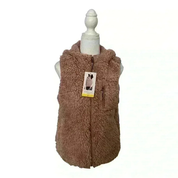 Weatherproof Vintage NWT Ladies' Comfy Teddy Bear Vest Blushing Pink Size S - Picture 2 of 8